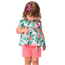 Conjunto Infantil Feminino Blusa + Short Kyly