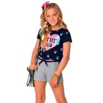 Conjunto Infantil Feminino Blusa + Short Kyly