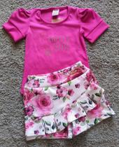 Conjunto Infantil Feminino Blusa + Shorts Saia Perfect Girl Alekids