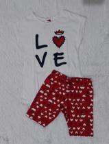 Conjunto infantil feminino blusaeia malha com bermuda coton Conjunto infantil feminino blusaeia malha com bermuda coton