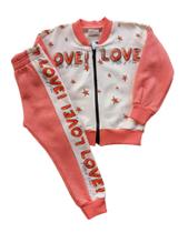 Conjunto Infantil Feminino Blusão + Calça Moletom Milli & Nina Conjunto Infantil Feminino Blusão + Calça Moletom Milli & Nina