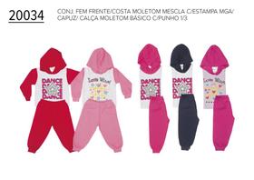 Conjunto Infantil Feminino Blusão e Calça Moletom 1 ao 3