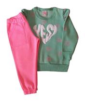 Conjunto Infantil Feminino Blusão ML + Calça Brincar é Arte