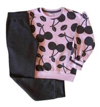 Conjunto Infantil Feminino Blusão ML + Calça Nanai