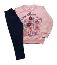 Conjunto Infantil Feminino Blusão ML + Legging Abrange