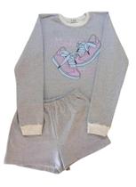 Conjunto Infantil Feminino Blusão ML + Short Kukiê Conjunto Infantil Feminino Blusão ML + Short Kukiê