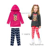 Conjunto Infantil Feminino Blusão Moletom + Legging Molecotton Kyly Conjunto Infantil Feminino Blusão Moletom + Legging Molecotton Kyly