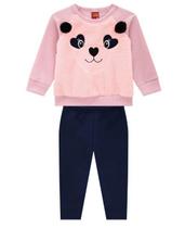 Conjunto infantil feminino bordado peluciado kyly