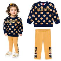 Conjunto Infantil Feminino Casaco + Legging Cotton Kyly