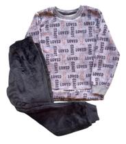 Conjunto Infantil Feminino Casaco ML + Calça em Pelo Tileesul