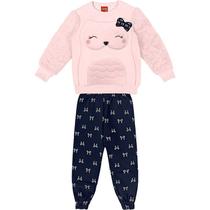 Conjunto Infantil Feminino Casaco Pêlo Mais Calça Moletom Kyly Conjunto Infantil Feminino Casaco Pêlo Mais Calça Moletom Kyly