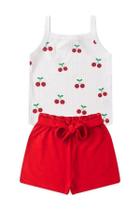Conjunto Infantil Feminino Cerejinha Glitter Tamanho:4 anosCor:Branco Conjunto Infantil Feminino Cerejinha Glitter Tamanho:4 anosCor:Branco