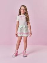 Conjunto Infantil Feminino Cinti com Blusa e Shorts Listrado Cute Girl Conjunto Infantil Feminino Cinti com Blusa e Shorts Listrado Cute Girl