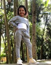 Conjunto infantil feminino cinza
