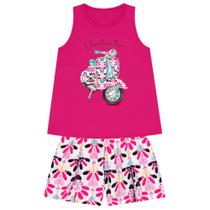 Conjunto Infantil feminino com camisa regata