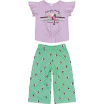 Conjunto Infantil Feminino Curto Roxo Ready - Malwee