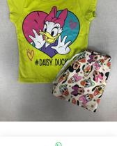 Conjunto Infantil Feminino de Algodão cor Verde Limão com Estampa Magali Conjunto Infantil Feminino de Algodão cor Verde Limão com Estampa Magali