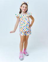 Conjunto infantil feminino de bolinha tamanho 2 anos