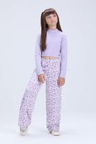 Conjunto Infantil Feminino de Inverno Cropped e Calça Oncinha