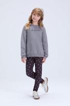 Conjunto Infantil Feminino de Inverno Moletom Bonjour