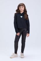 Conjunto Infantil Feminino de Inverno Moletom Cropped Coração e Legging Cirrê Conjunto Infantil Feminino de Inverno Moletom Cropped Coração e Legging Cirrê