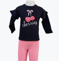 Conjunto Infantil Feminino de Moletom Cherry - Elian