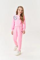 Conjunto Infantil Feminino De Moletom Felpado Cropped Marca Cinti 12371