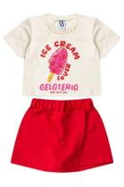 Conjunto Infantil Feminino Doce Sabor Tamanho:2 anosCor:Off White Conjunto Infantil Feminino Doce Sabor Tamanho:2 anosCor:Off White