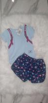 Conjunto Infantil Feminino em Malha cor Azul Tamanho 4 Anos Rovitex