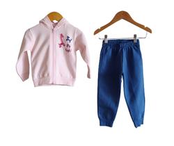 Conjunto infantil feminino em moletom balões