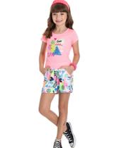 Conjunto Infantil Feminino Estampa Abacaxi Camiseta e Short