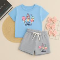 Conjunto Infantil Feminino Estampa Sweet Summer Ice Cream 635 Moda Divertida Estilo Encantador Look