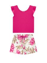 Conjunto infantil feminino floral milon