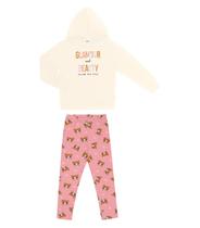 Conjunto Infantil Feminino Glamour Rovitex Kids Bege