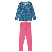 Conjunto Infantil Feminino Inverno Azul Blusa e Calça Inverno Tacos - Malwee