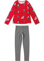 Conjunto Infantil Feminino Inverno Menina Calça e Blusa Vermelho Dog Frio Volta ás aulas Malwee Conjunto Infantil Feminino Inverno Menina Calça e Blusa Vermelho Dog Frio Volta ás aulas Malwee