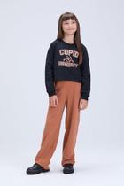 Conjunto Infantil Feminino Inverno Moletom Wide Leg University