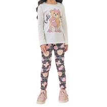 Conjunto Infantil Feminino Kukiê Blusa e Legging Off White Conjunto Infantil Feminino Kukiê Blusa e Legging Off White