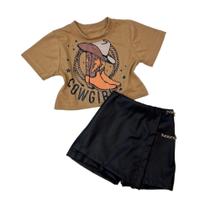 Conjunto Infantil Feminino Look Boiadeira Country Meninas Cowgirl