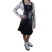 Conjunto Infantil Feminino Lussan Salopete e Blusa Preta 9646