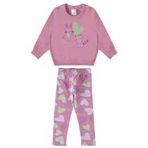 Conjunto Infantil Feminino Malwee Blusão E Calça Flanelada-1000116624