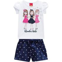Conjunto infantil feminino manga curta e short