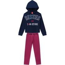 Conjunto Infantil Feminino Manga Longa 207416 Cor Pink Kyly