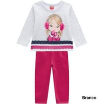 Conjunto Infantil Feminino Manga Longa P207347 Kyly