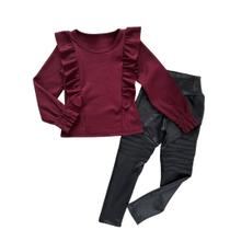 Conjunto Infantil Feminino Menina Calça Legging Cirre Tratorada Blusa Manga Longa Babadinho