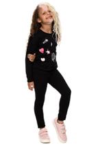 Conjunto Infantil Feminino Moletom Estampado Malwee