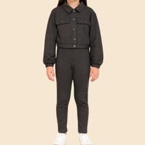 Conjunto Infantil Feminino Moletom Jeans Kely & Kety