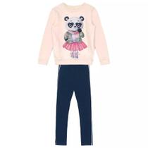 Conjunto Infantil Feminino Moletom Panda Brandili Cor:RosaTamanho:10 Conjunto Infantil Feminino Moletom Panda Brandili Cor:RosaTamanho:10