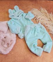 Conjunto Infantil Feminino Moletom Pelúciado Floquinho bem Quentinho