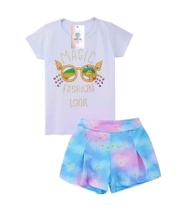 Conjunto Infantil Feminino Óculos Unicórnio Magic Branco Tam.1 Conjunto Infantil Feminino Óculos Unicórnio Magic Branco Tam.1